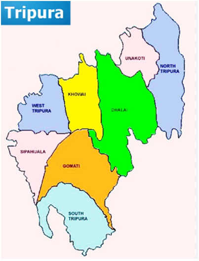 Tripura District Name In Hindi